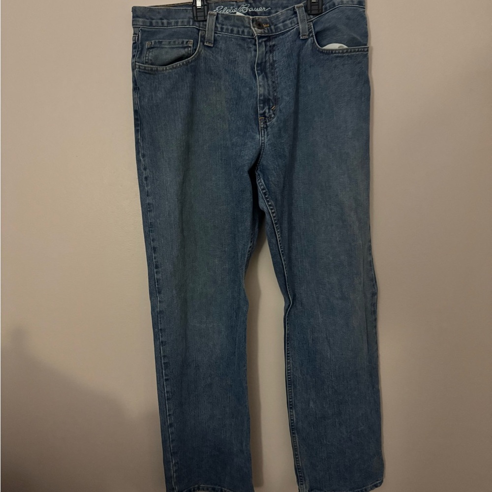Eddie Bauer Men's Straight Blue Jeans